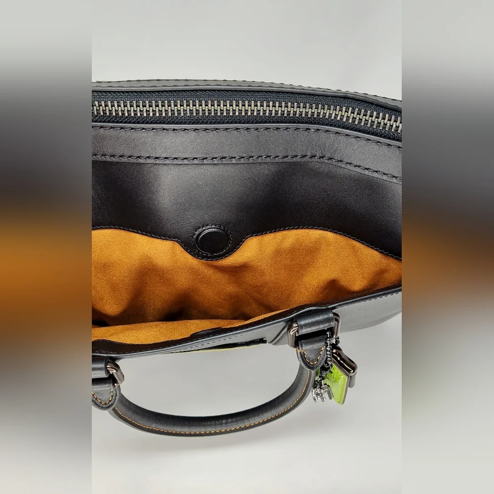 Upcycled Coach Metropolitan Slim Brief Black - NWT & One of a Kind! Rexy Charm🦖